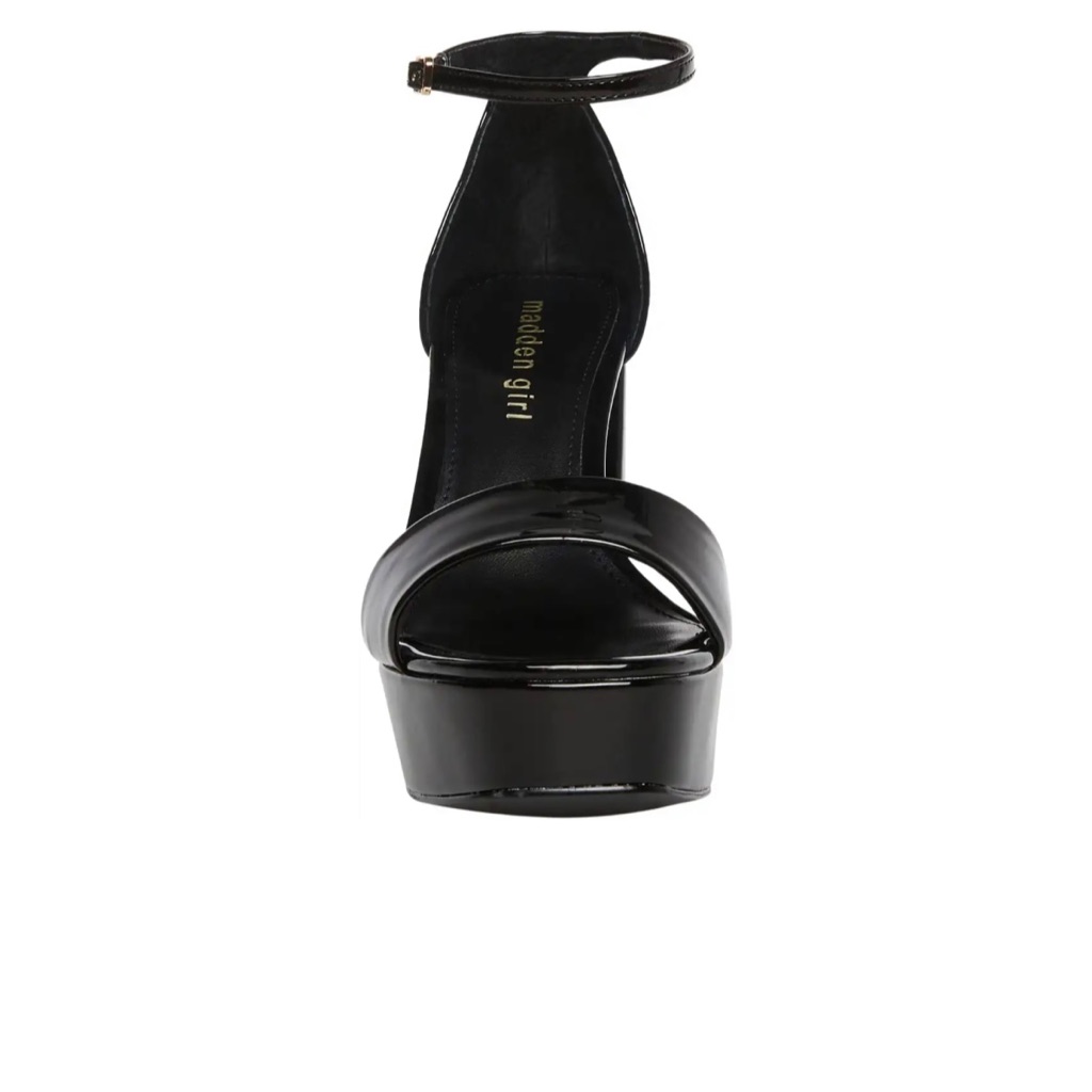 Madden Girl Omega Platform Block Heel Black Sandals